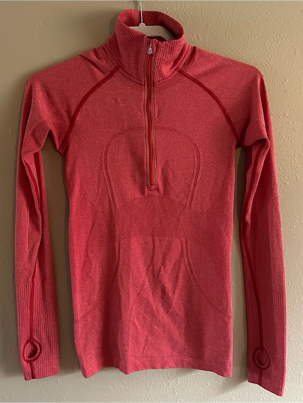 Lululemon Women’s Half-Zip Seamless Pullover Sweater - Coral Pink